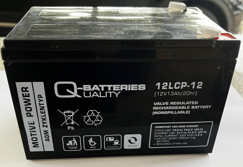 Q-Batteries 12V 13Ah Blei Akku Zyklentyp